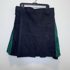 Versatta Gothic Mini KILT Black Dark Green Belt Loops Size Large